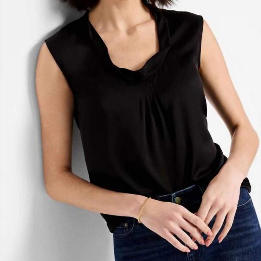NIC+ZOE Black Sleeveless Cowl-Neck Blouse, NWOT, never worn